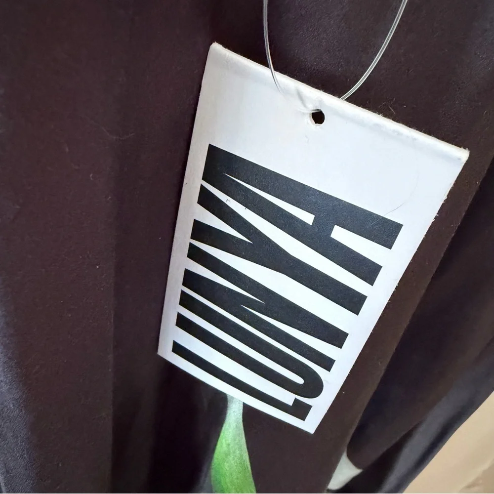 Lunya Washable Silk Bias Slip Dress midi Lily black green floral Revolve NWT S - Picture 10 of 11